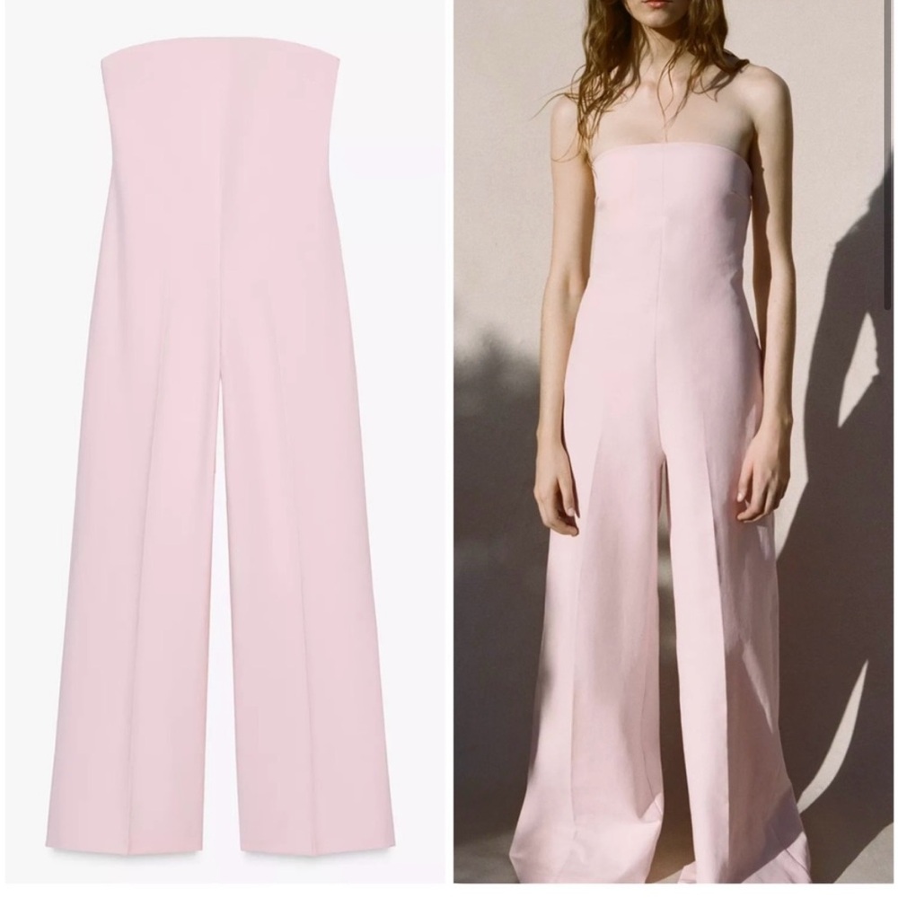 ZARA STRAPLESS LONG JUMPSUIT